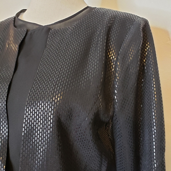 $686 AUTHENTIC RARE St. John Couture Shimmer Sequin Crop Blazer Evening Luxury - Picture 9 of 15